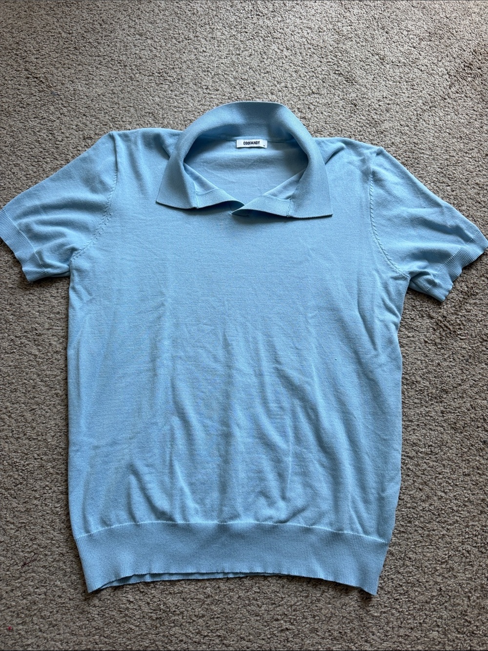 Soft Knit Light Blue Short-Sleeve Polo by OBERMAYR